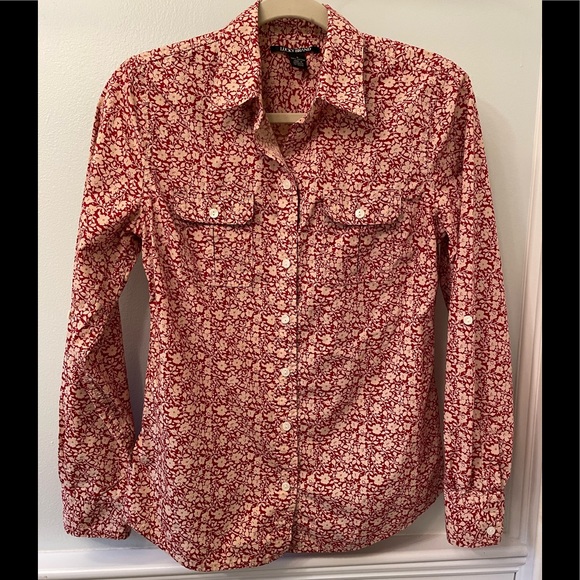 Lucky Brand Tops - Lucky Brand Floral Print Cotton Button Down Shirt Size Small